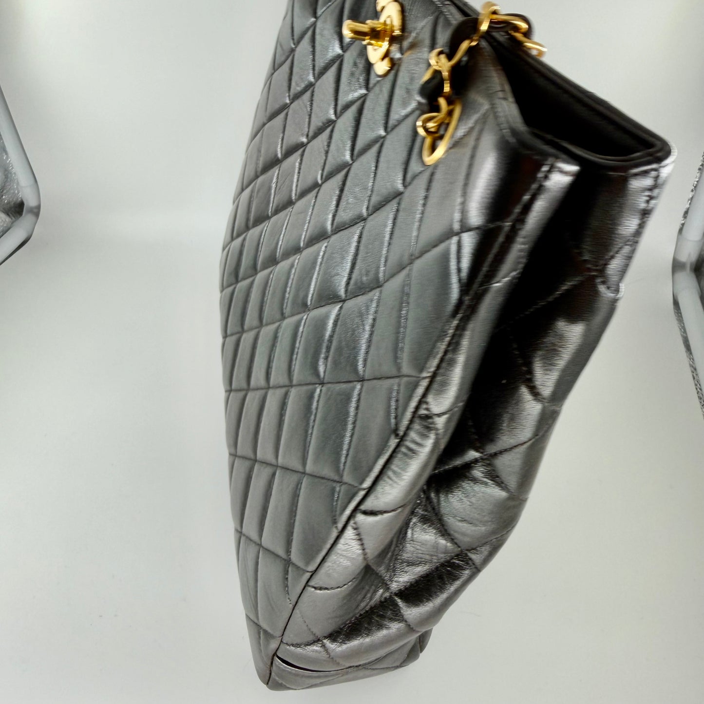 Chanel Black Matelasse Lambskin Tote