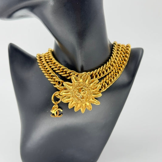 Chanel Gold Sun Lion Chain Belt/Necklace