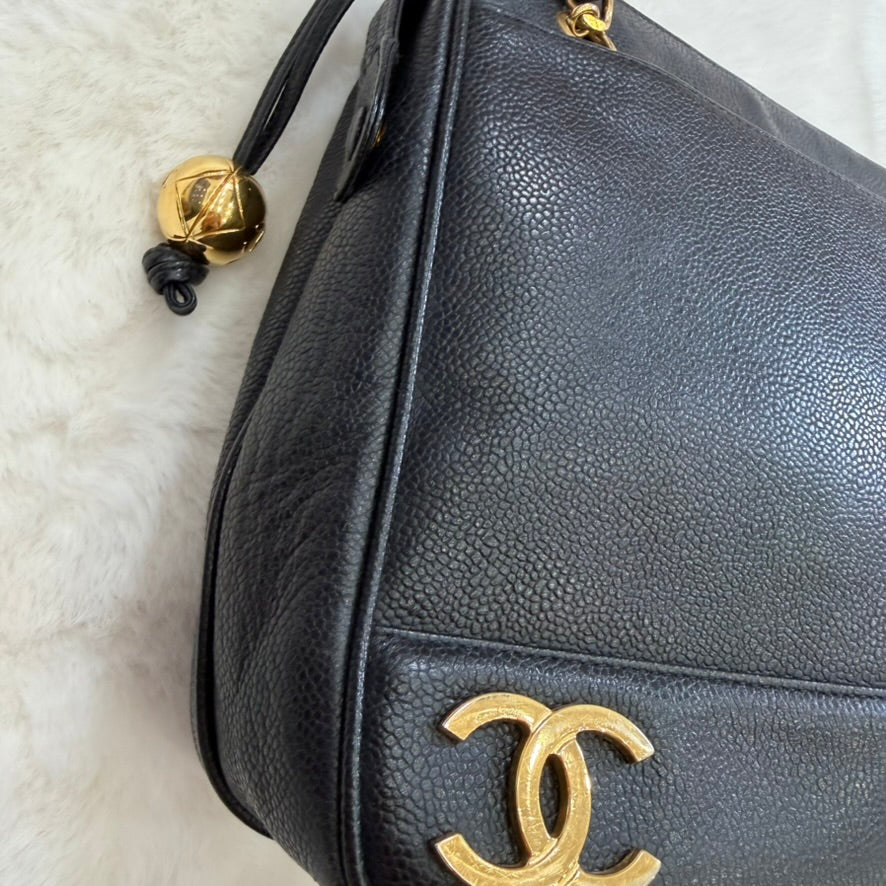 Chanel Black Caviar Triple CC Shoulder Bag
