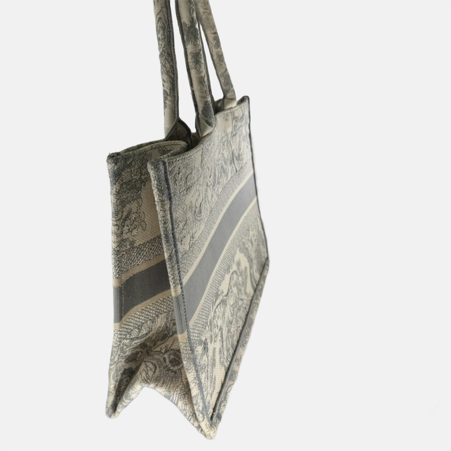 Christian Dior Gray Dioriviera Toile de Jouy Book Tote, Medium