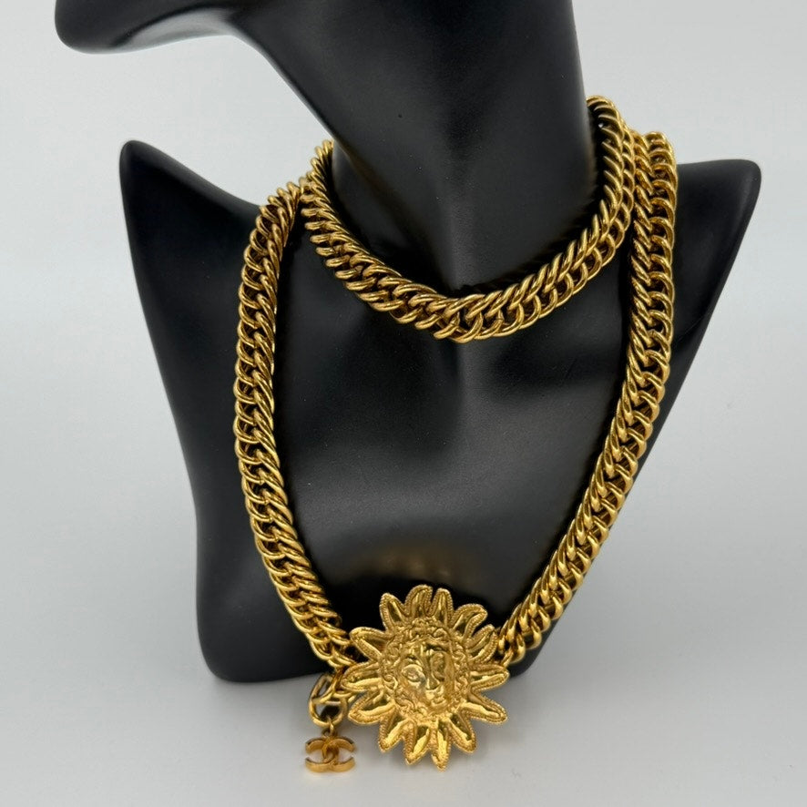 Chanel Gold Sun Lion Chain Belt/Necklace