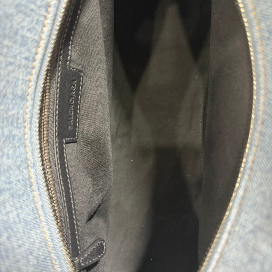 Balenciaga Blue Denim Neo Cagole City handbag (NEW)