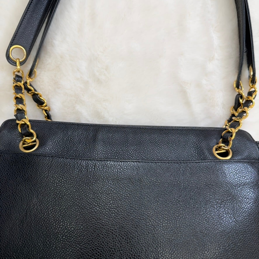 Chanel Black Caviar Triple CC Shoulder Bag
