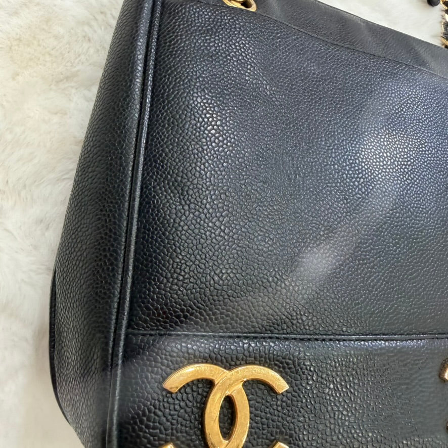 Chanel Black Caviar Triple CC Shoulder Bag