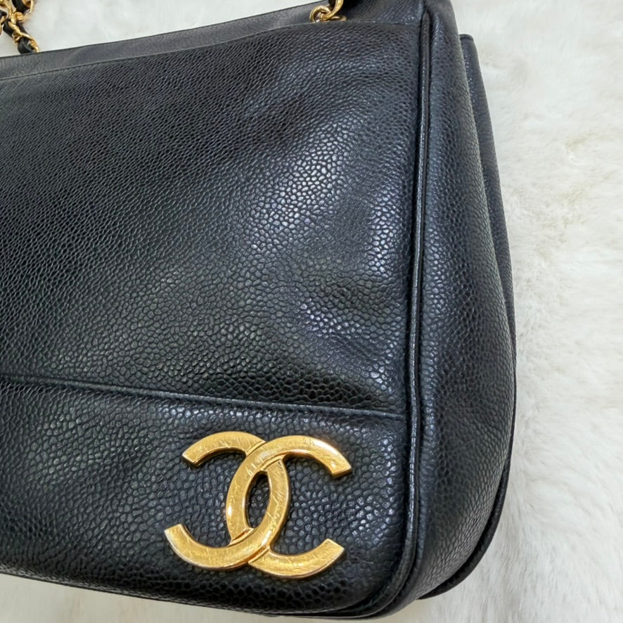 Chanel Black Caviar Triple CC Shoulder Bag