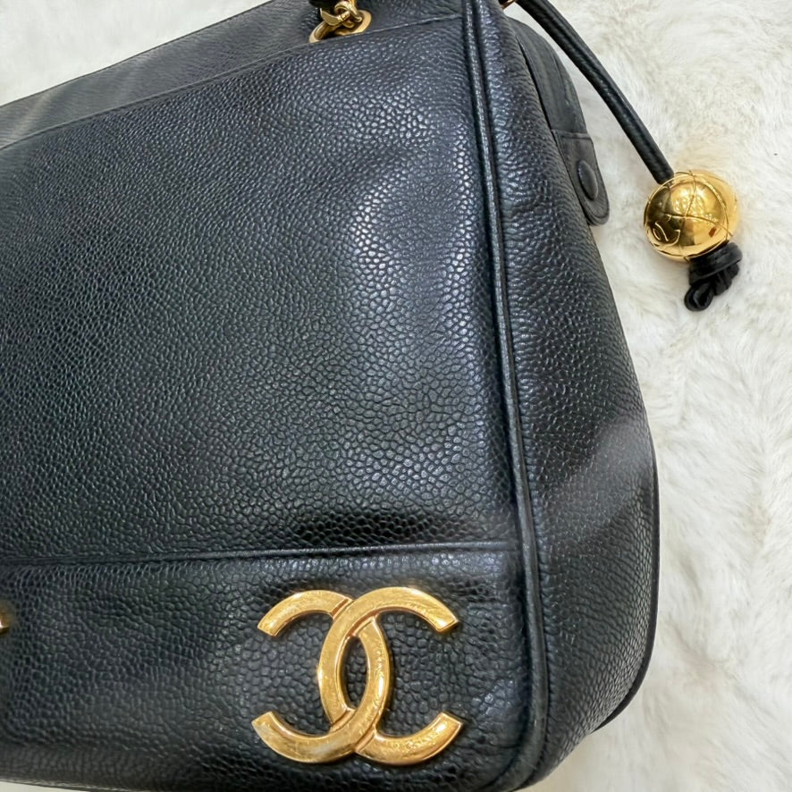 Chanel Black Caviar Triple CC Shoulder Bag