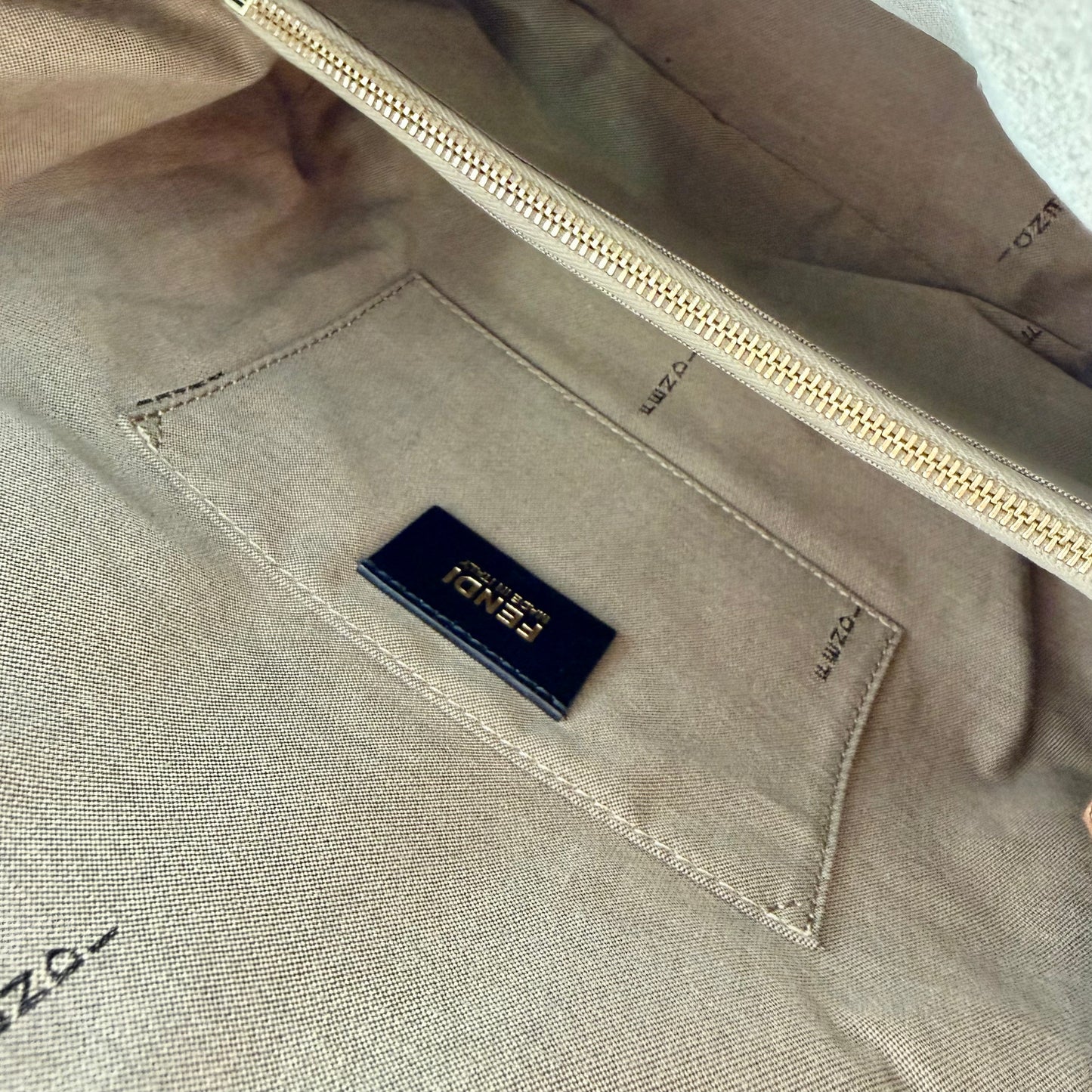 Fendi Cream and Yellow Satchel Bag