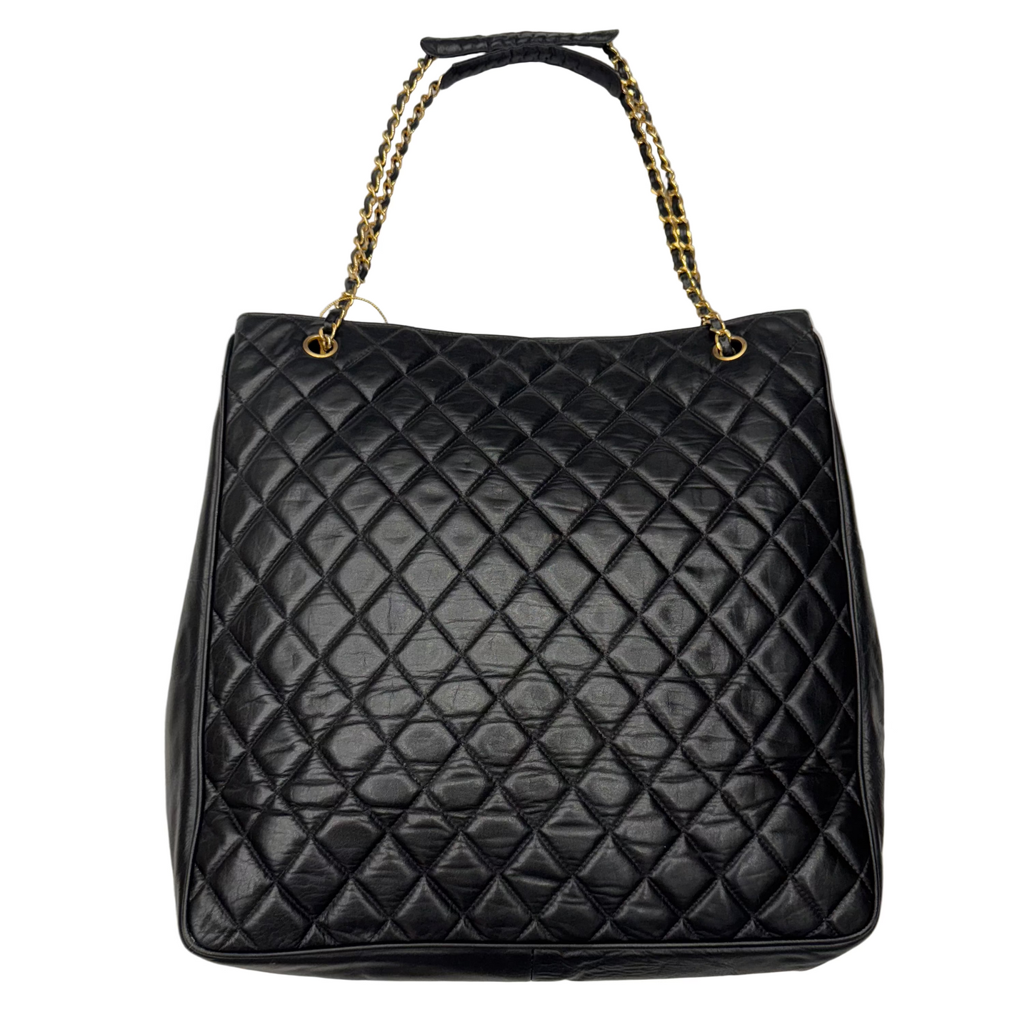 Chanel Black Matelasse Lambskin Tote, Large