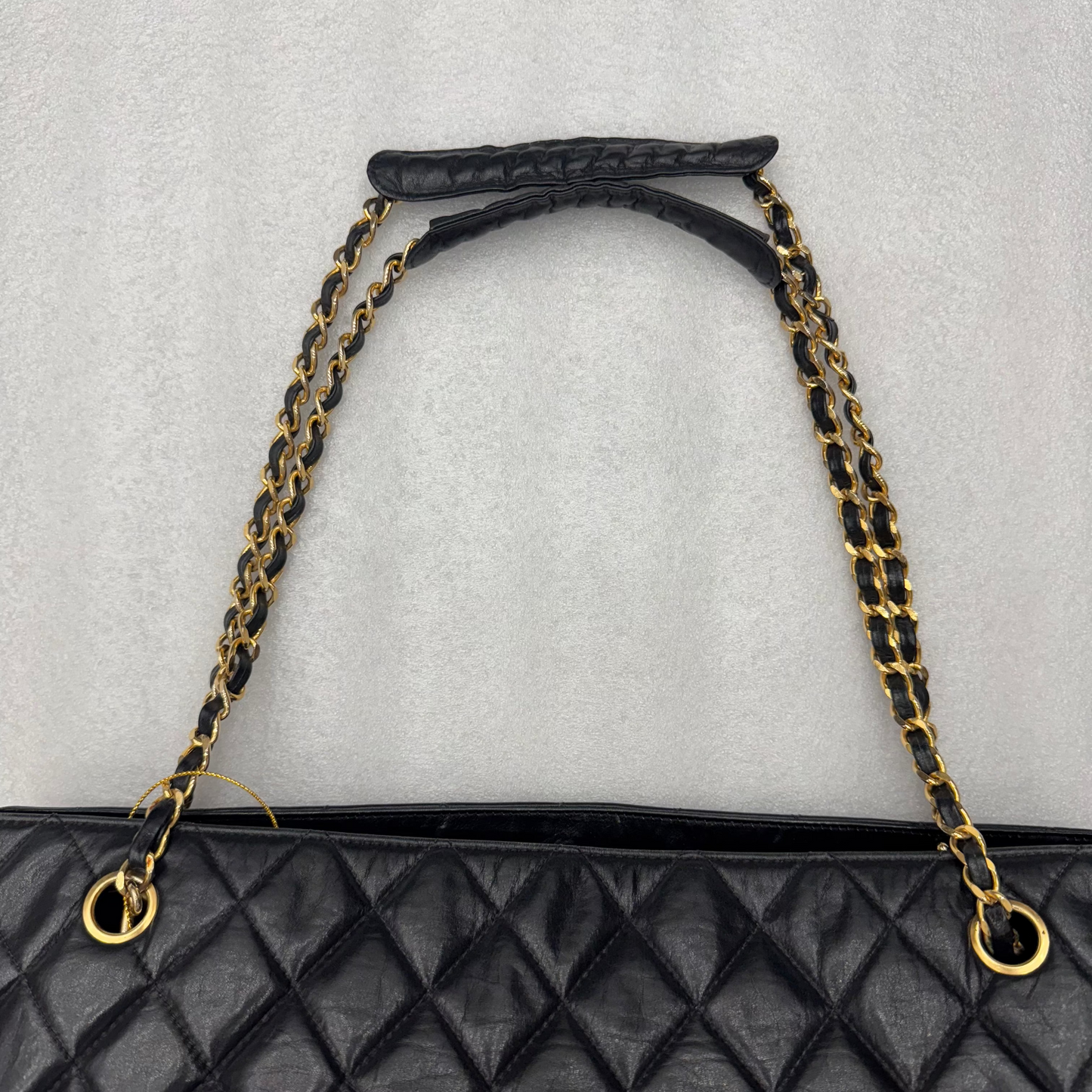Chanel Black Matelasse Lambskin Tote, Large