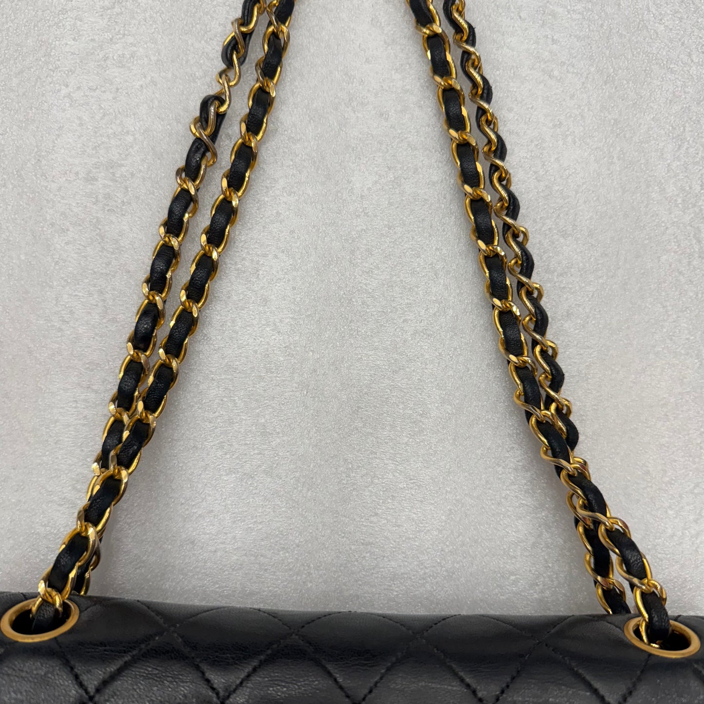 Chanel Black Lambskin Matelasse Double Flap, Medium