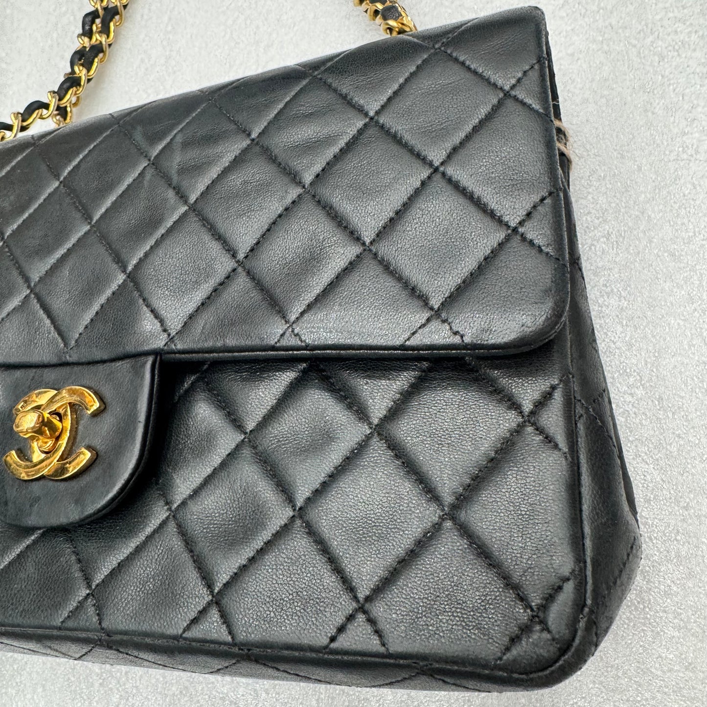 Chanel Black Lambskin Matelasse Double Flap, Medium