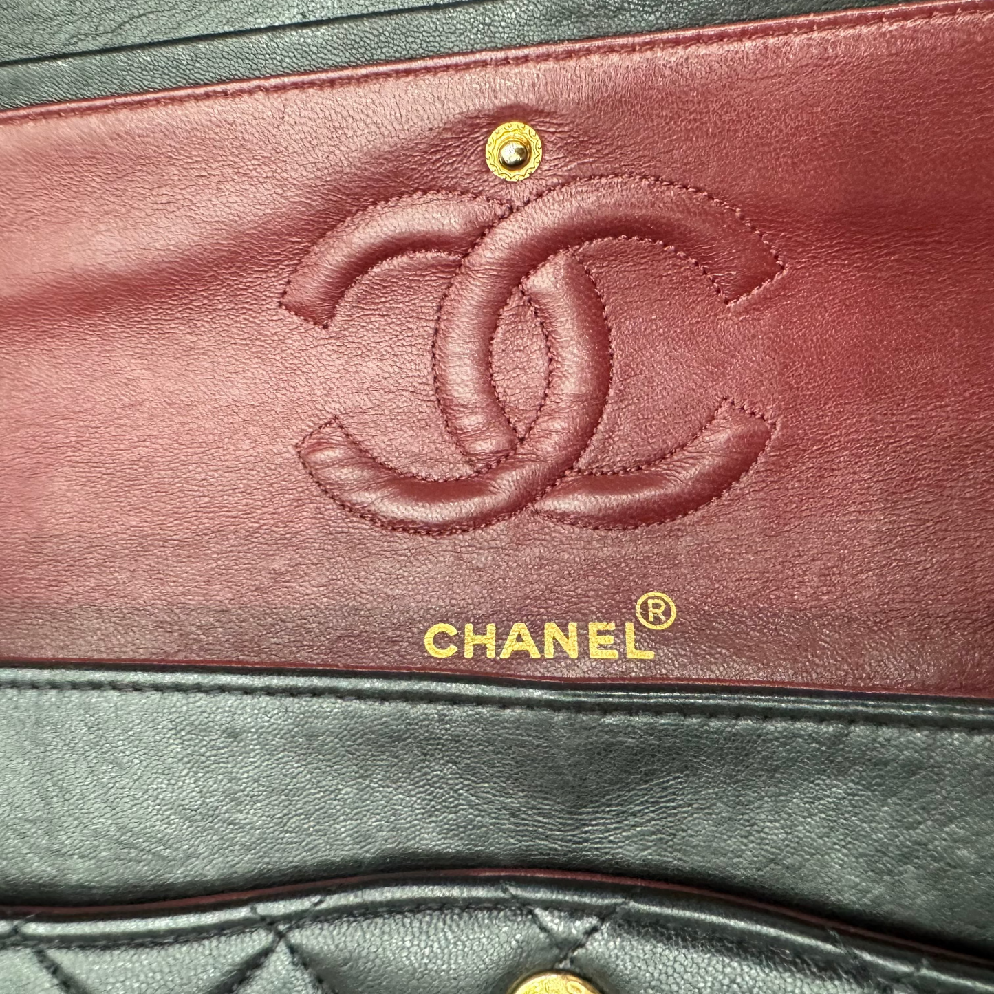Chanel Black Lambskin Matelasse Double Flap, Medium