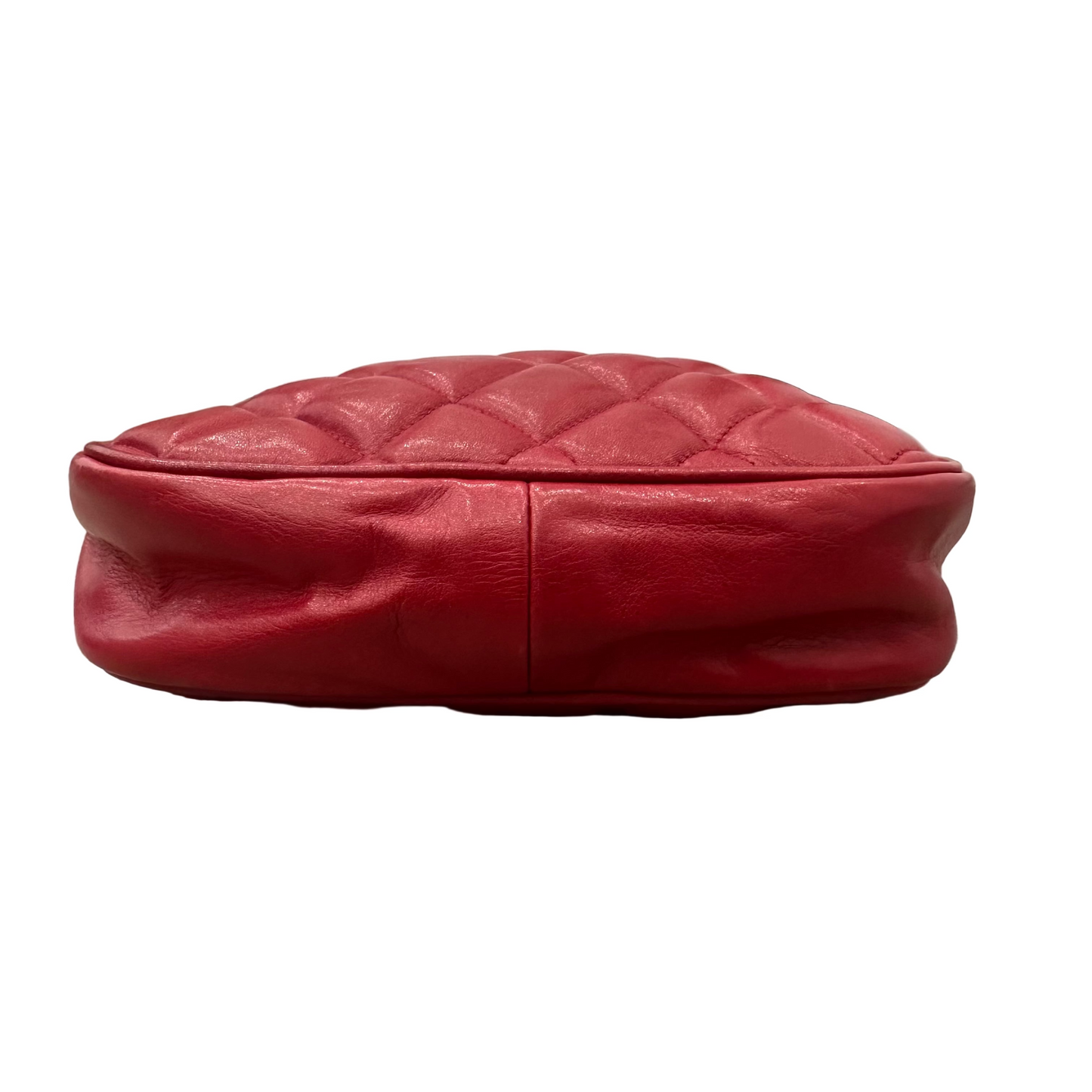 Chanel Red Lambskin Matelasse Crossbody Bag