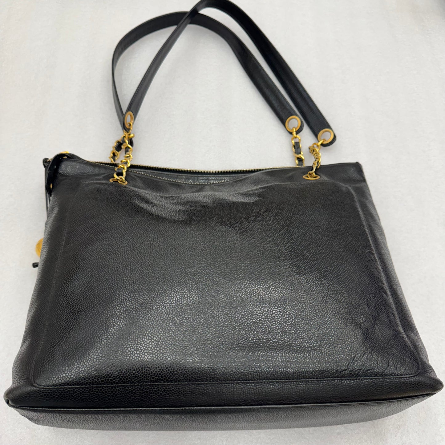 Chanel Black Caviar Front Pocket Tote