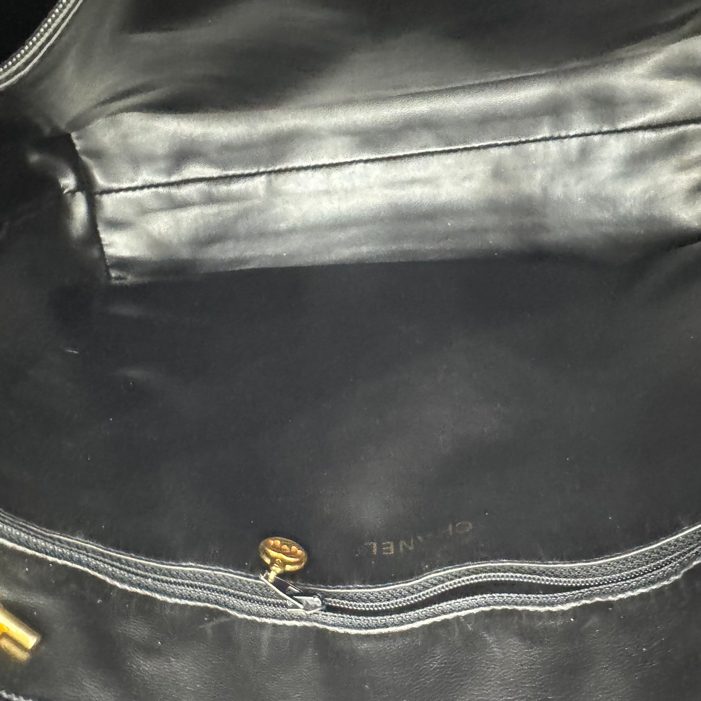 Chanel Black Caviar Front Pocket Tote