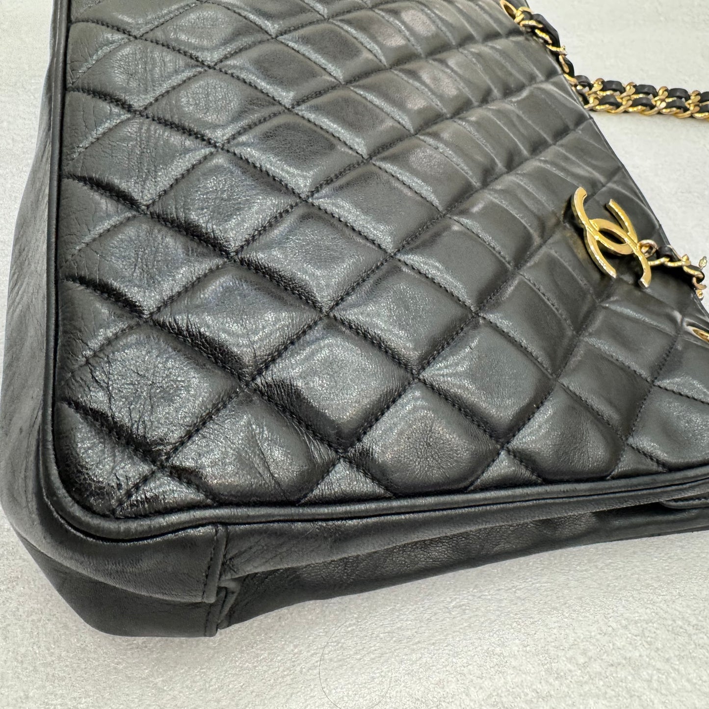 Chanel Black CoCo Zipper Lambskin Tote/Shoulder Bag