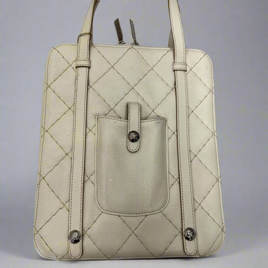 Chanel White/Beige Caviar ipad Case