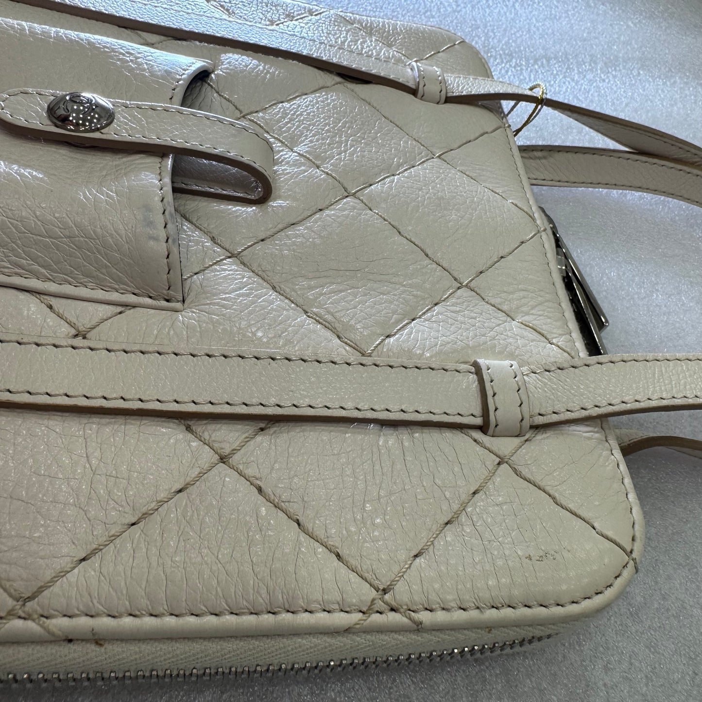 Chanel White/Beige Caviar ipad Case