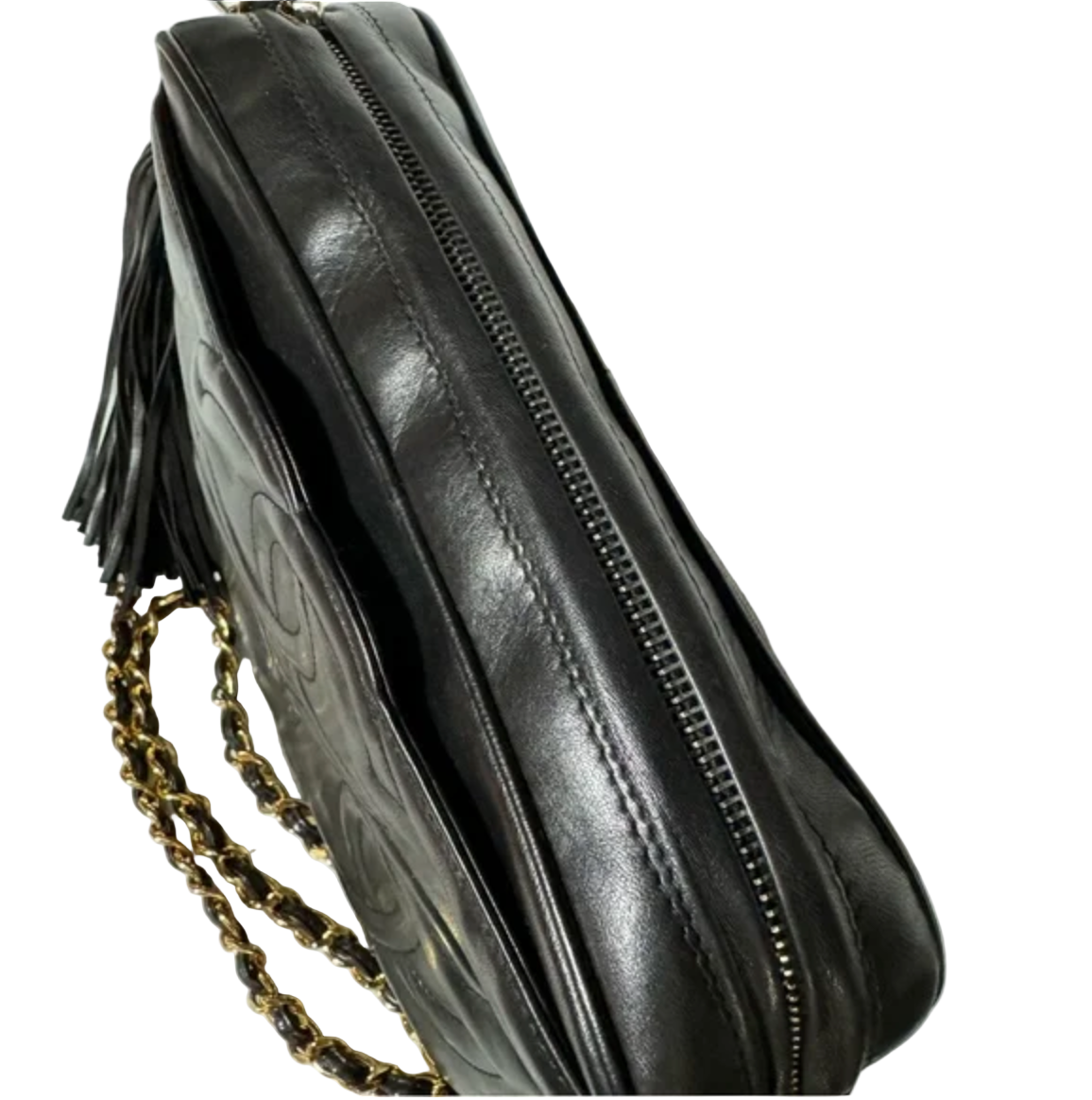 Chanel Black Lambskin Triple CoCo Shoulder/Crossbody Bag with Tassel