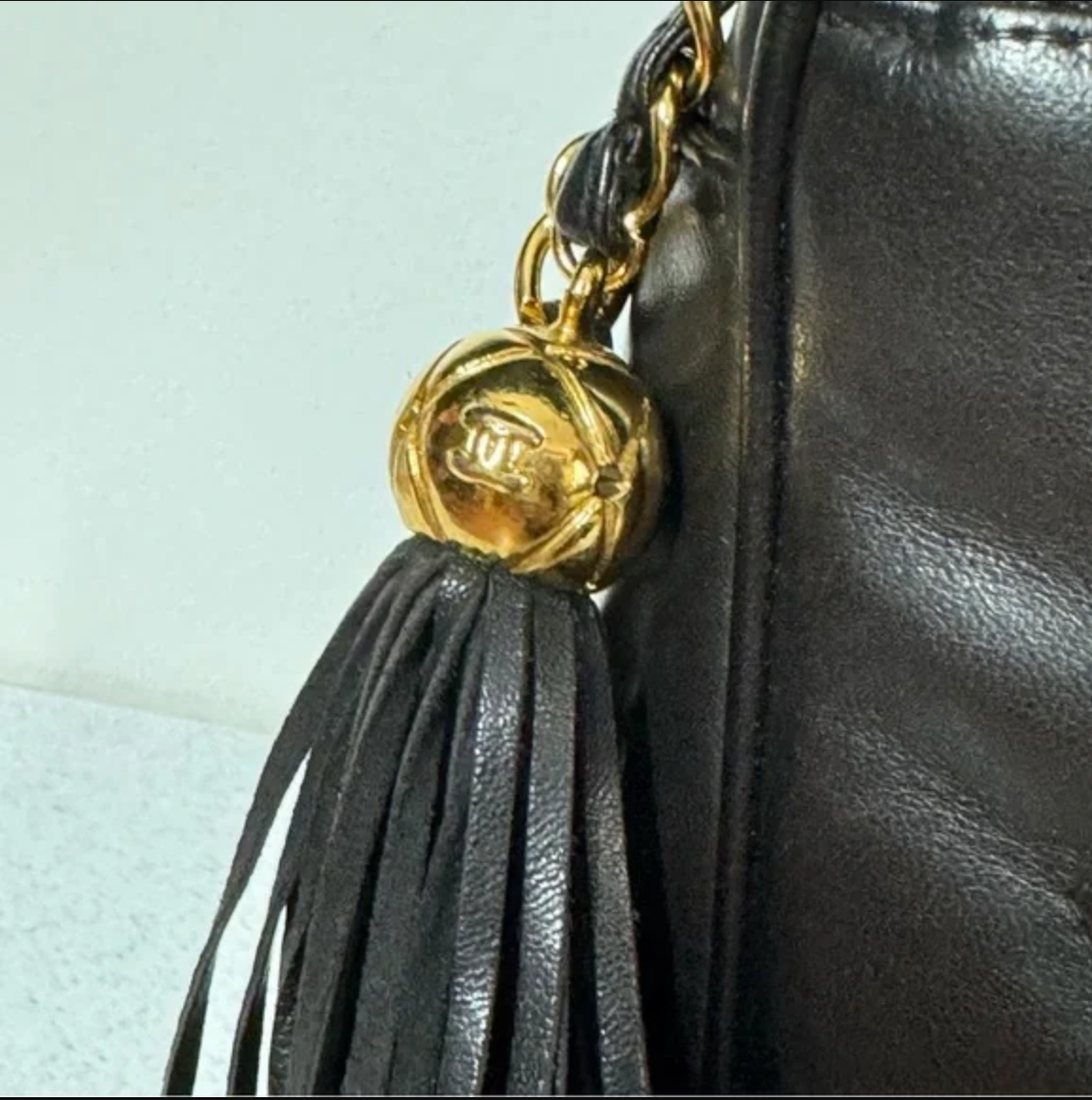 Chanel Black Lambskin Triple CoCo Shoulder/Crossbody Bag with Tassel