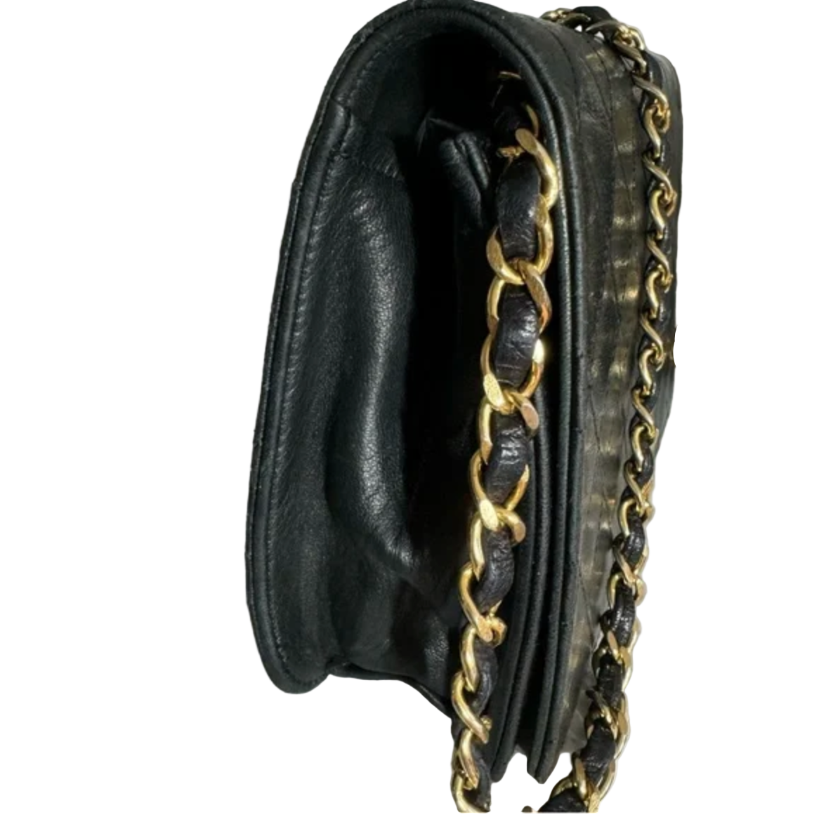 Chanel Black Lambskin Vintage Matelasse Full Flap, Medium
