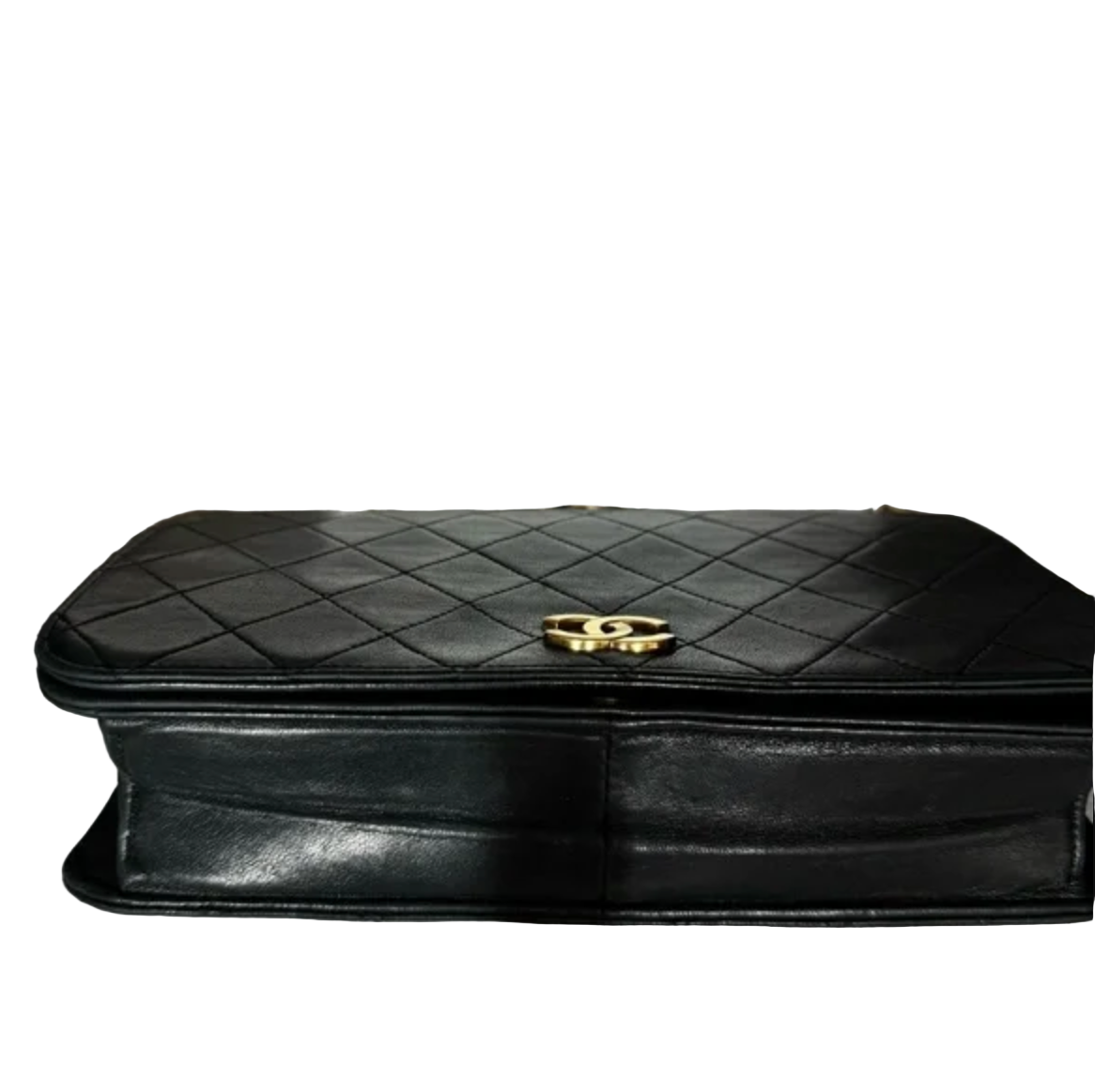 Chanel Black Lambskin Vintage Matelasse Full Flap, Medium