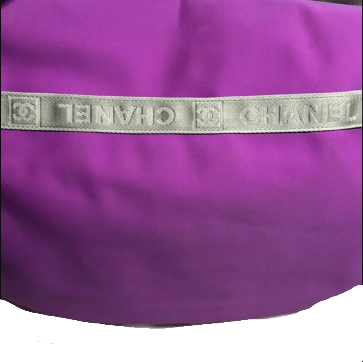 Chanel Purple Nylon Sport Line Chocolate Bar Messenger