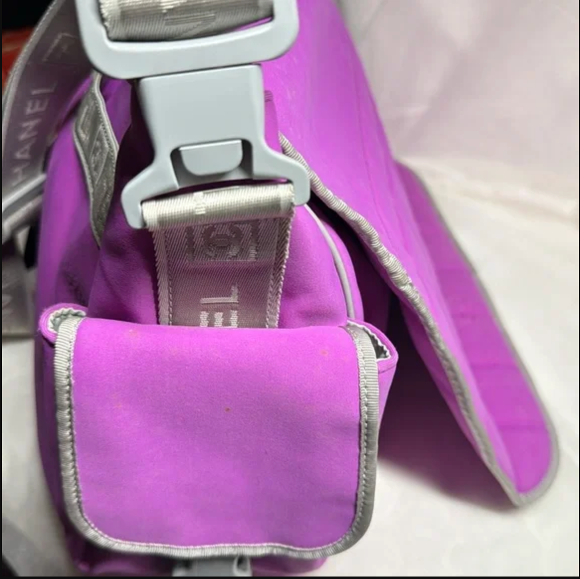 Chanel Purple Nylon Sport Line Chocolate Bar Messenger