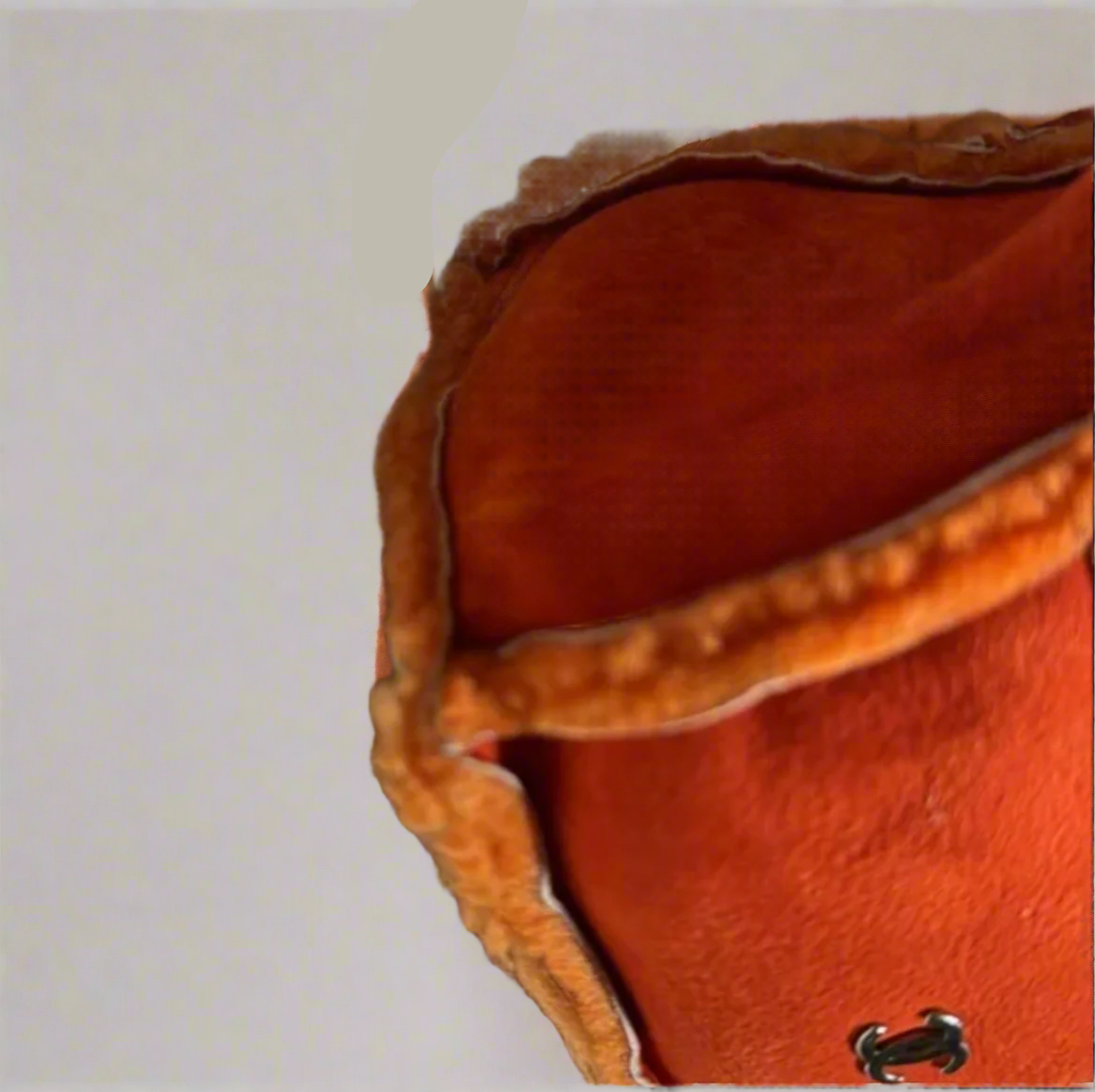 Chanel Orange Shearling and Suede Shoulder/Crossbody Bag