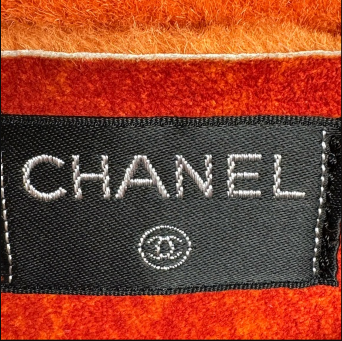 Chanel Orange Shearling and Suede Shoulder/Crossbody Bag