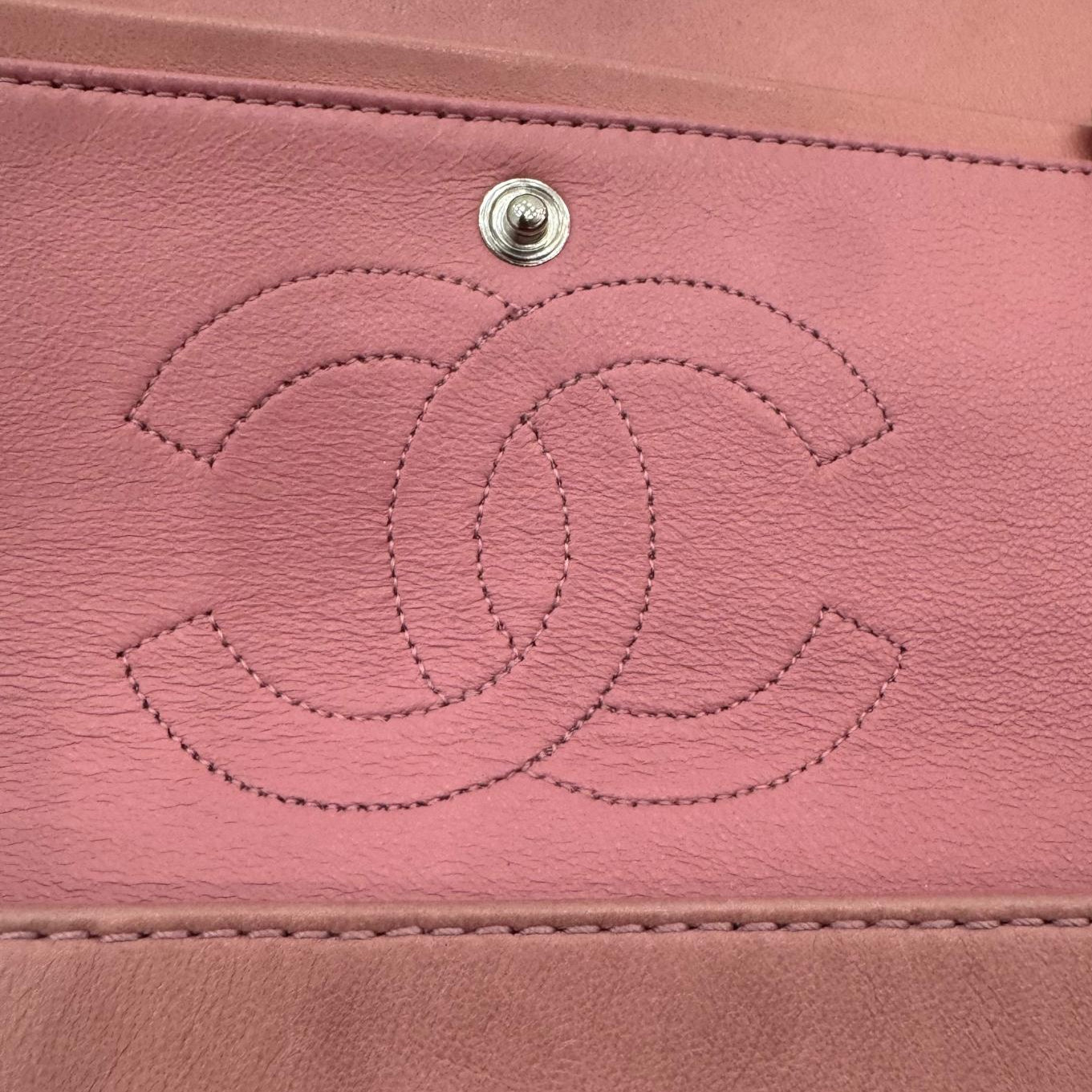 Chanel Pink Lambskin Matelasse Double Flap, Medium