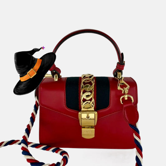 Gucci Sylvie Red Shoulder Bag Leather Small