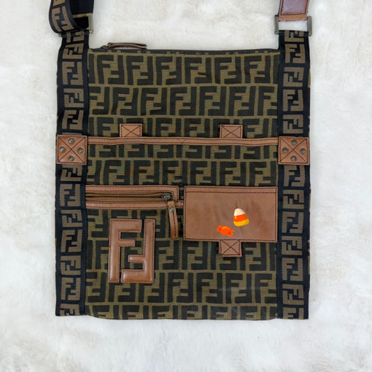 Fendi Zucca canvas and leather Crossbody Tote bag