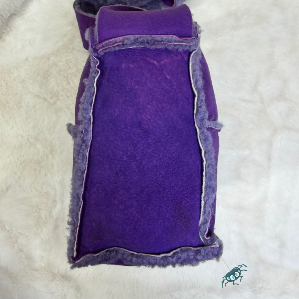 Chanel Purple Shearling and Suede Shoulder/Crossbody Bag