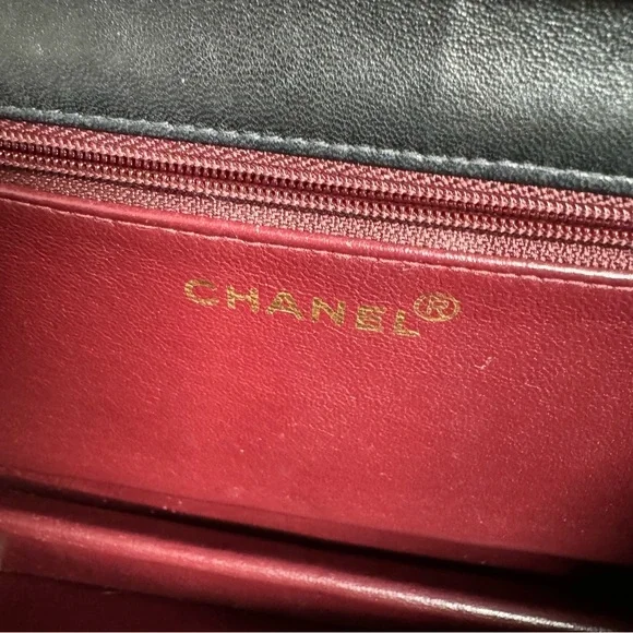 CHANEL Vintage Black Lambskin Half Flap, Medium