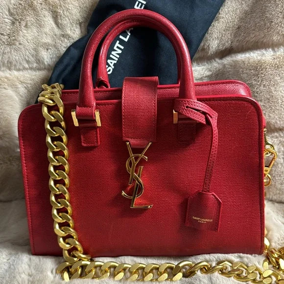 Yves Saint Laurent red leather bag crossbody bag