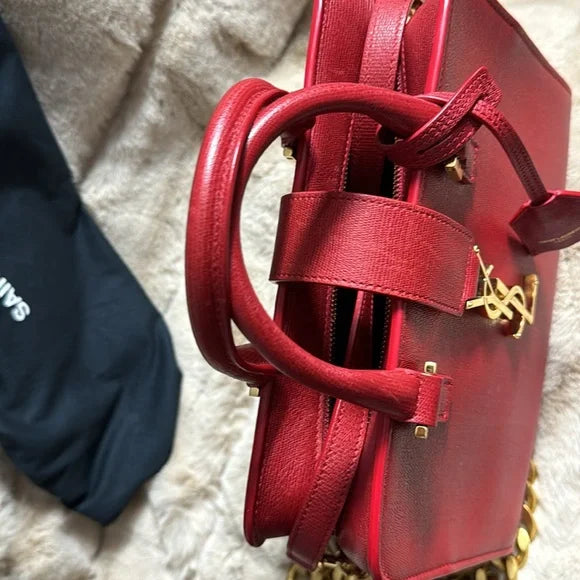 Yves Saint Laurent red leather bag crossbody bag