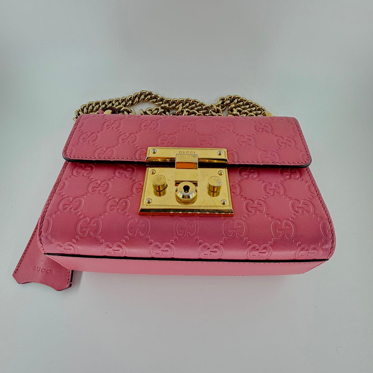 Gucci Pink Small Guccissima Padlock Crossbody/ Shoulder bag