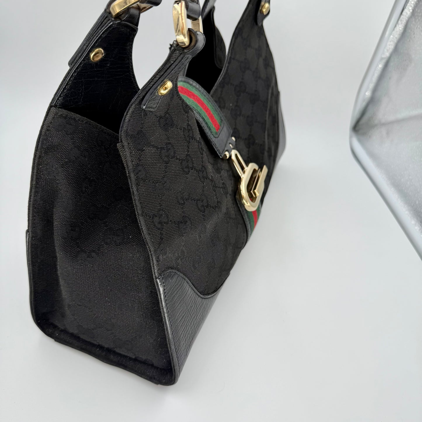 Gucci Black Monogram Junco Shoulder Bag