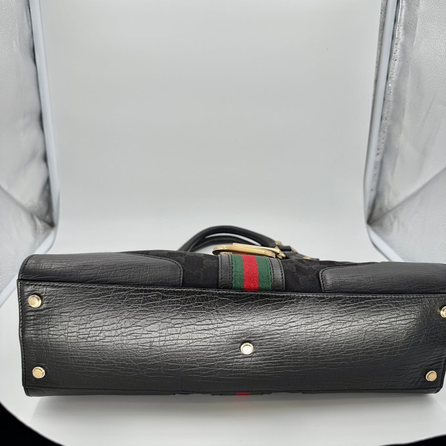 Gucci Black Monogram Junco Shoulder Bag