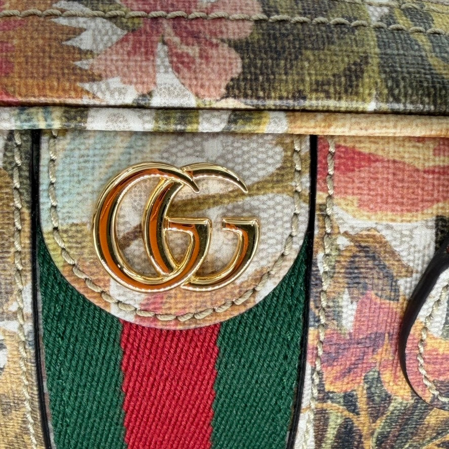Gucci Supreme Ophidia Water Flora Bowler Bag, Mini
