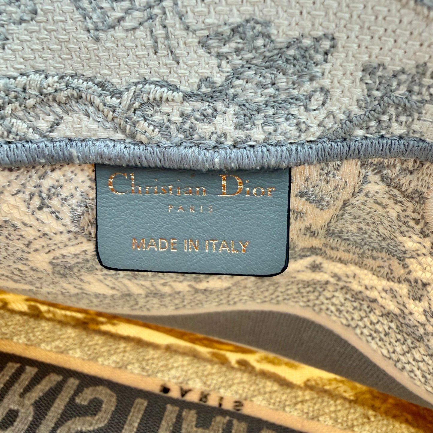 Christian Dior Gray Dioriviera Toile de Jouy Book Tote, Medium