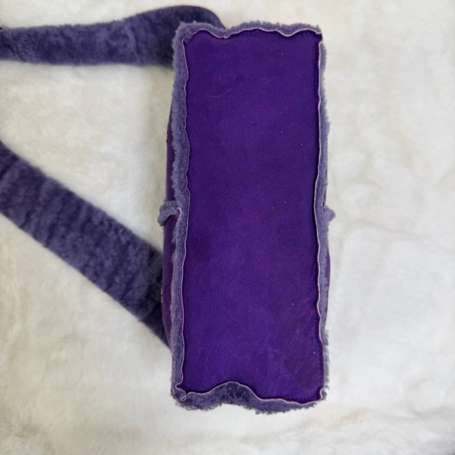 Chanel Purple Shearling and Suede Shoulder/Crossbody Bag