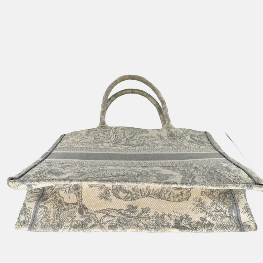 Christian Dior Gray Dioriviera Toile de Jouy Book Tote, Medium