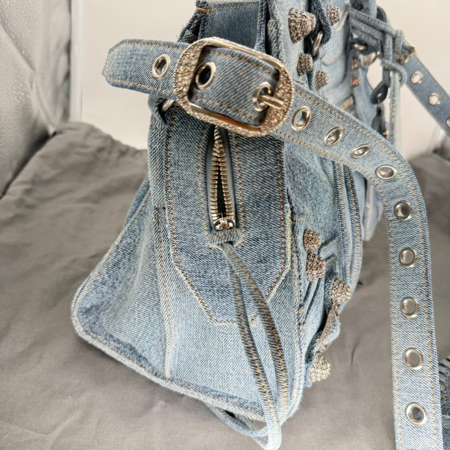 Balenciaga Blue Denim Neo Cagole City handbag (NEW)