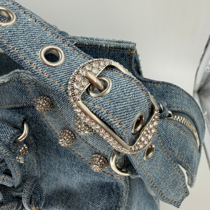 Balenciaga Blue Denim Neo Cagole City handbag (NEW)