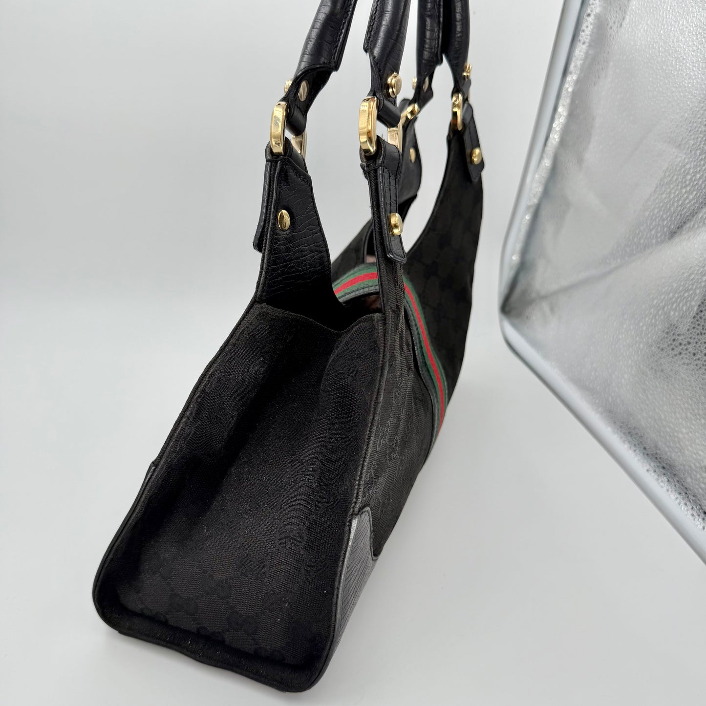 Gucci Black Monogram Junco Shoulder Bag