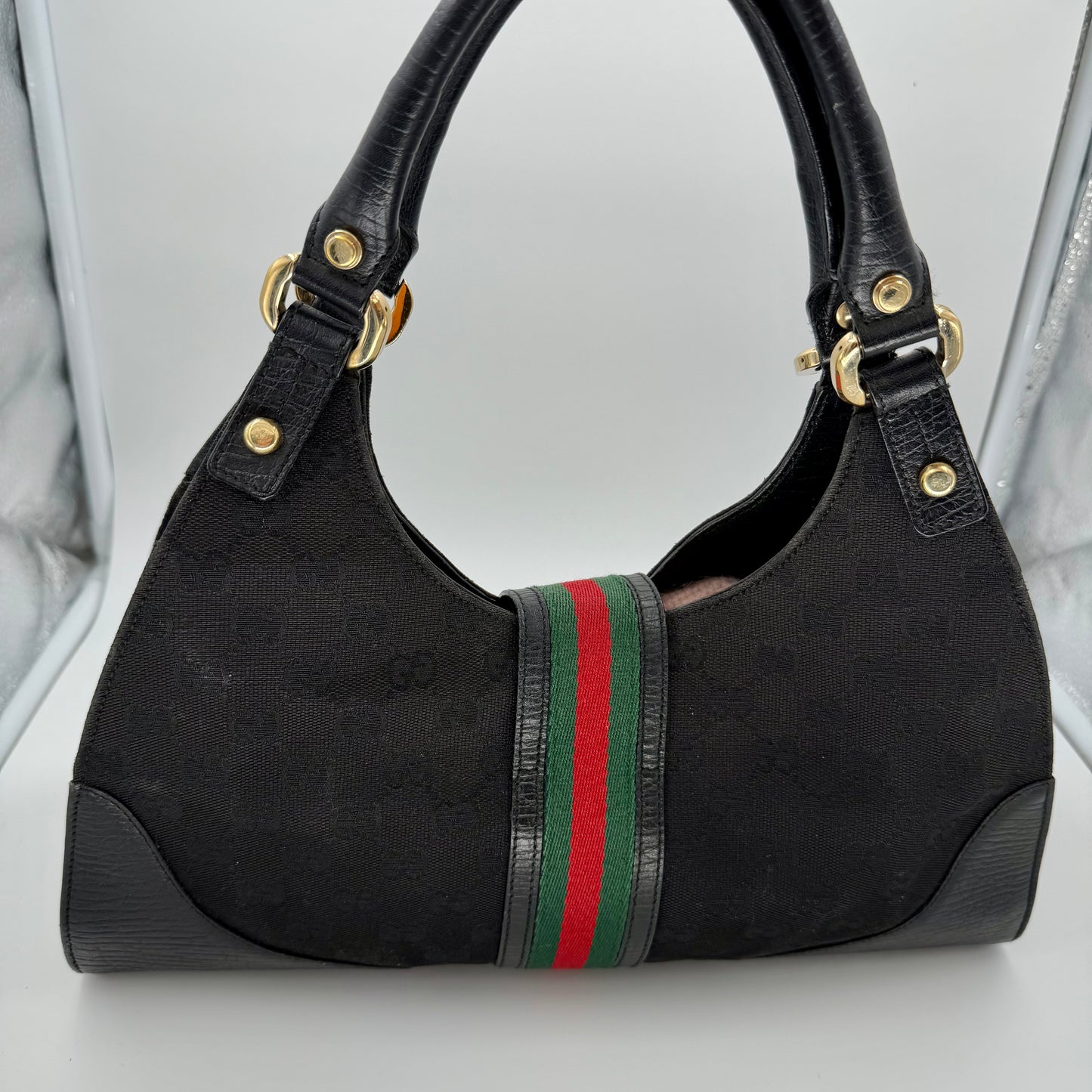Gucci Black Monogram Junco Shoulder Bag