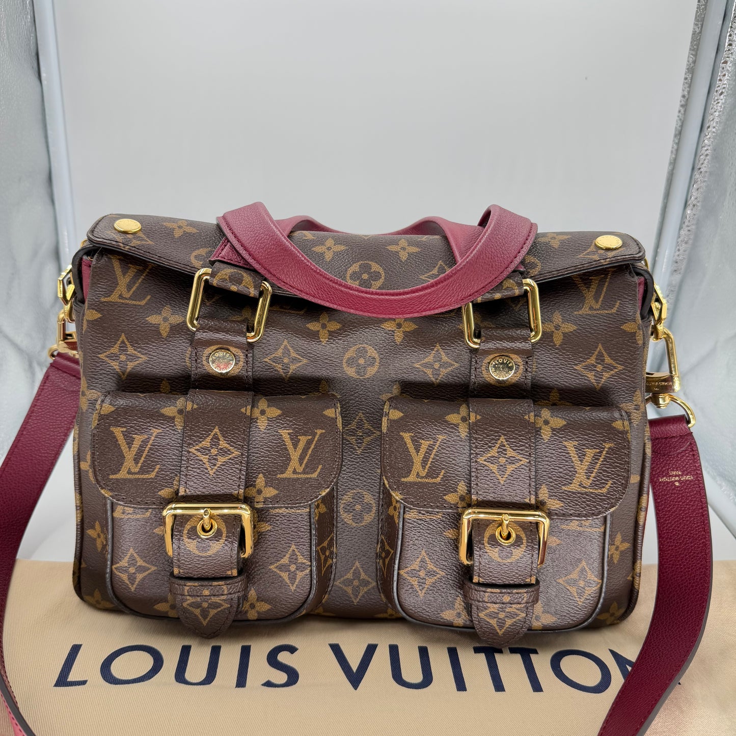 Louis Vuitton Brown/Burgundy Manhattan NM Handbag