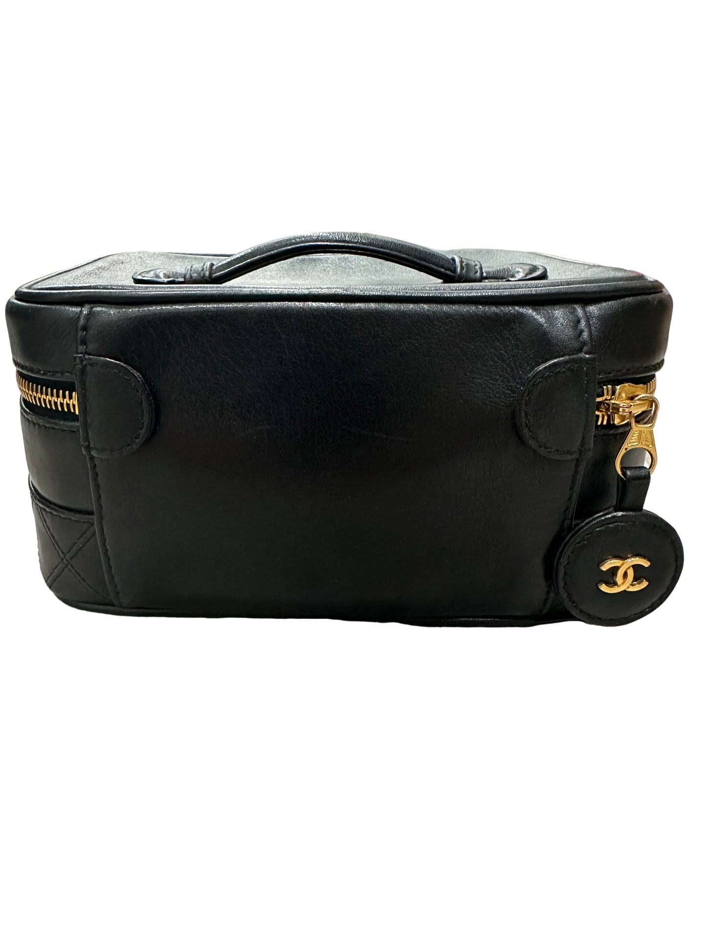 Chanel Black Calfskin Duo-tone Vanity